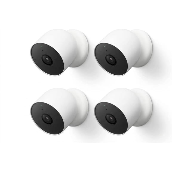 Google Nest Cam Outdoor or Indoor, Battery - 2nd Generation - 4 Pack