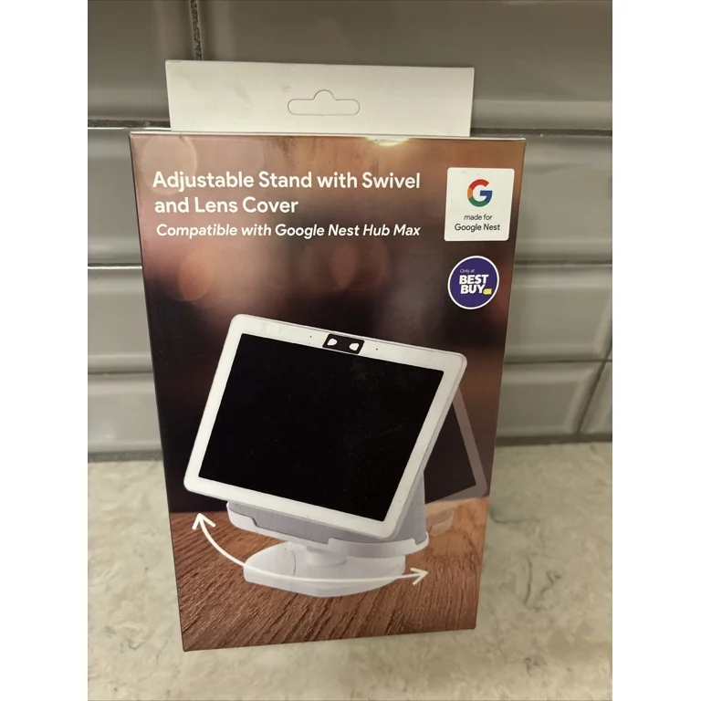 Google Nest Hub Max Adjustable Stand With Swivel & Lens Cover