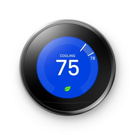 Google - Nest Learning Smart Wifi Thermostat - Black