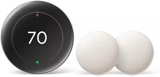 Google Nest Learning Thermostat (4th Gen, 2024) with 2 Temperature Sensors (2nd Gen) - Silver