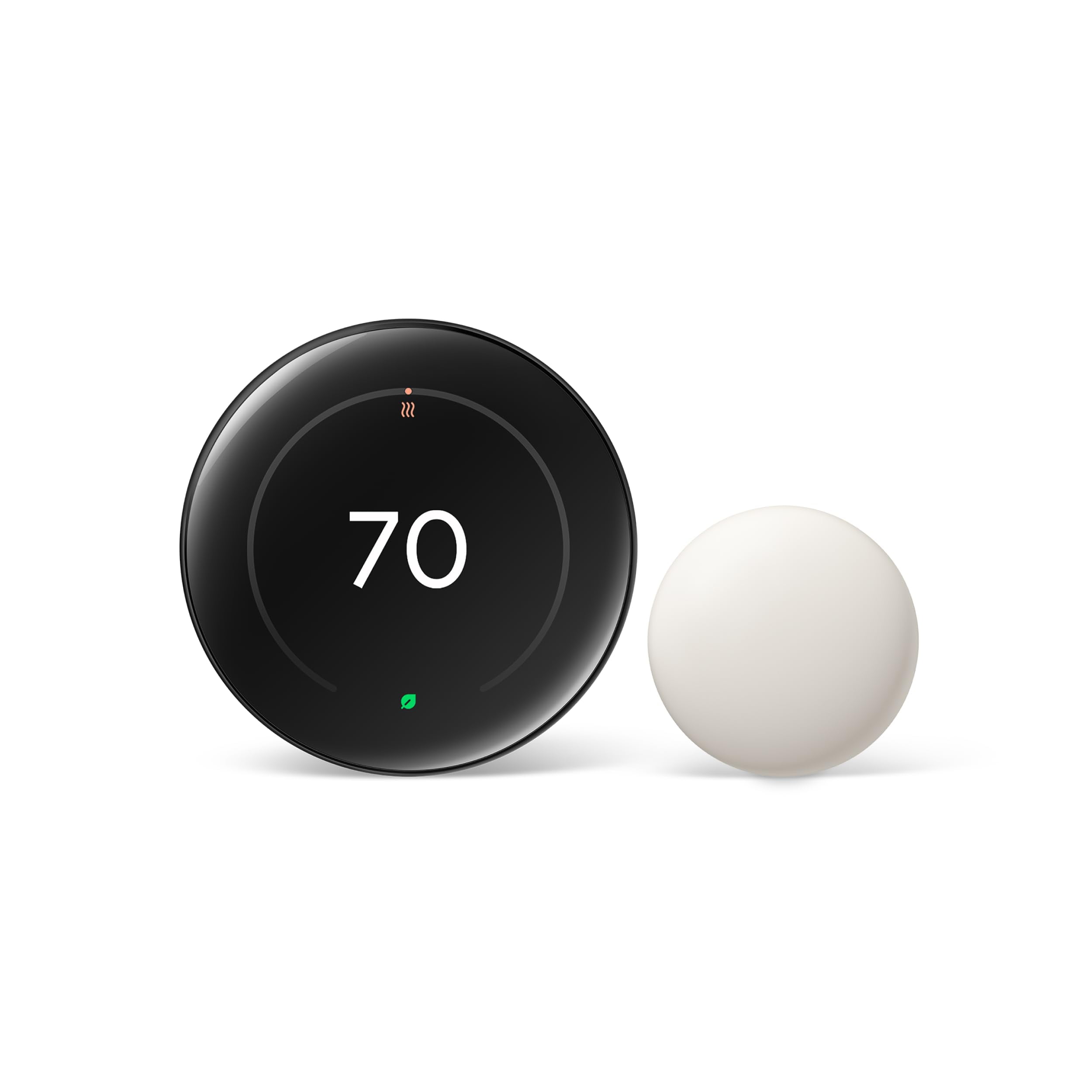 Polished Silver Smart Thermostat with Temperature Sensor