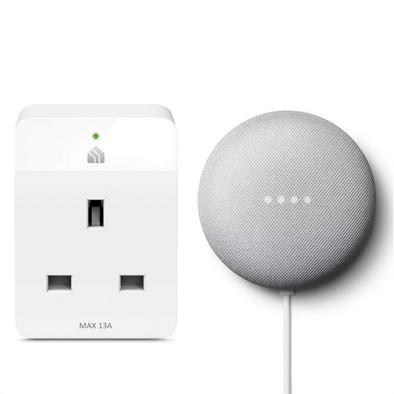 Google Nest Mini + Smart Plug 2nd Generation Smart Speaker - Snow