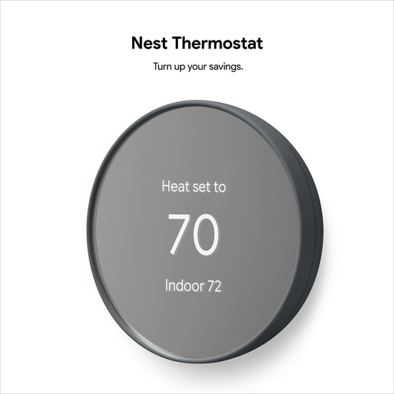 Google Nest Thermostat - Programmable Smart Thermostat for Home - Charcoal
