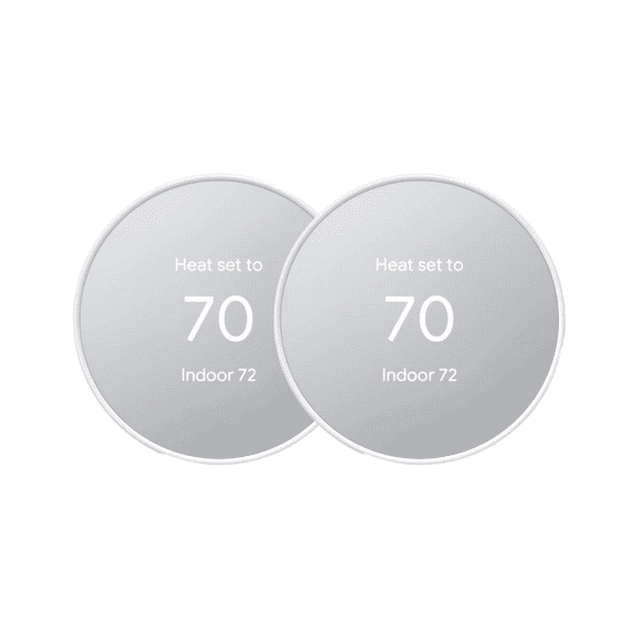 Google Nest Thermostat - Programmable Smart Thermostat for Home - Snow 2-Pack