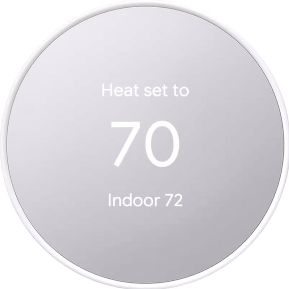 Google Nest Thermostat Snow Programmable Wi-Fi Smart Thermostat, Energy Saving HVAC Control, Works with Google Home & Alexa, Easy DIY Install, Smart Home Temperature Control GA01334-US