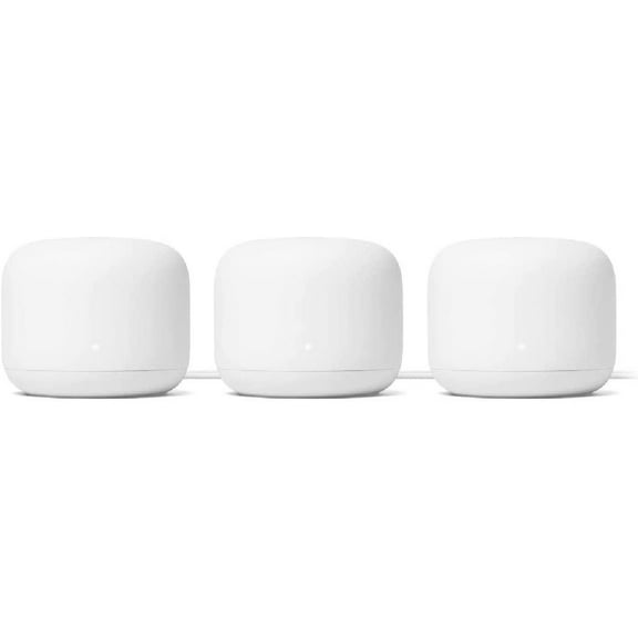 Google Nest WiFi Router Non-Retail Packaging - AC2200 Mesh Wi-Fi 2nd Generation (3-Pack, Snow)