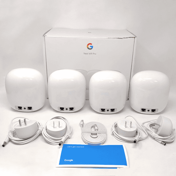 Google Nest Wifi Pro AXE5400 Tri-Band Mesh Router (4-pack), Snow