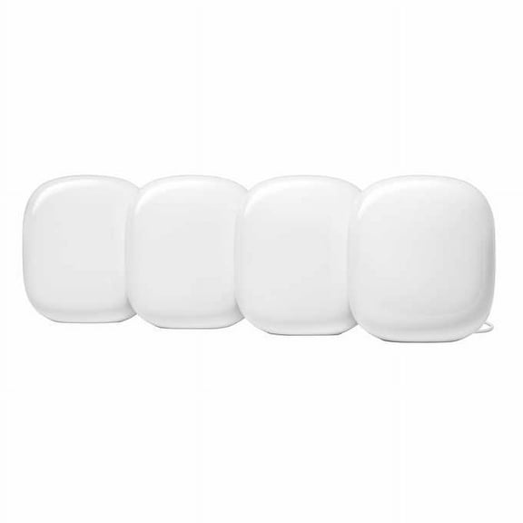 Google Nest WiFi 6E Pro, Fast Whole Home Coverage , Mesh Router - 4 Pack - Snow