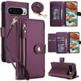 thumbnail image 1 of For Google Pixel 10 / 10 Pro 6.3-inch RFID Blocking Protective Purse Wallet Case For Women Men Multi-Card Slots Zipper Pocket Detachable Shoulder Strap And Wrist Strap,Shockproof Phone Case, 1 of 8