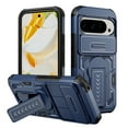 thumbnail image 1 of For Google Pixel 10 /10 Pro/9/9Pro Phone Case,WIth Invisible Kickstand,Sliding Camera Cover,Military Grade Protective Heavy Duty Protection Shockproof Anti-Scratch Rugged Durable Phone Case,Blue, 1 of 8