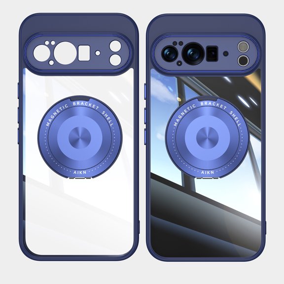 for Google Pixel 10 / 10 Pro Back Case, with Lens Protector TPU Bumper Strong Magnetic Protective Ultra Slim 360 Degree Rotating Ring Stand Lightweight Case for Google Pixel 10 / 10 Pro, Blue