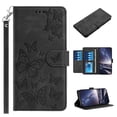 thumbnail image 1 of for Google Pixel 10 /10 Pro Butterflies Embossed Wallet Case with Wrist Strap - PU Leather Flip Folio Phone Case with 8 Card Holder & 1 Cash Pocket Stand Cute Aesthetic for Women Ladies, Black, 1 of 8
