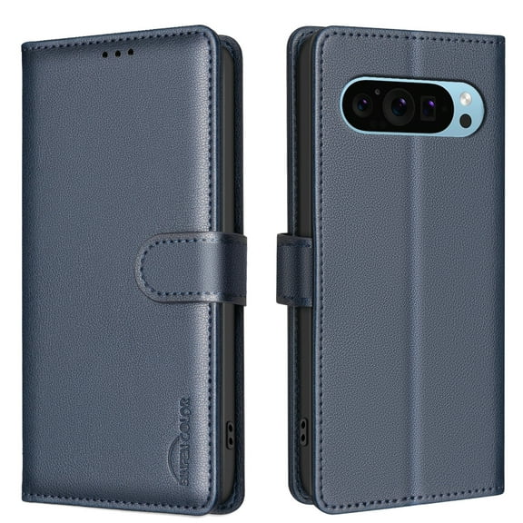 for Google Pixel 10 / 10 Pro Wallet Case, with [RFID Blocking] Card Slots Strong Magnetic PU Leather Flip Fold Protective Adjustable Kickstand Phone Case for Google Pixel 10 / 10 Pro - Blue