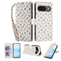 for Google Pixel 10 / 10 Pro Wallet Case with Wrist Strap, Women Girls Flower Pattern PU Leather Shockproof Protective Folio Cover with Card Holder Kickstand for Google Pixel 9 / 9 Pro, Pattern-B