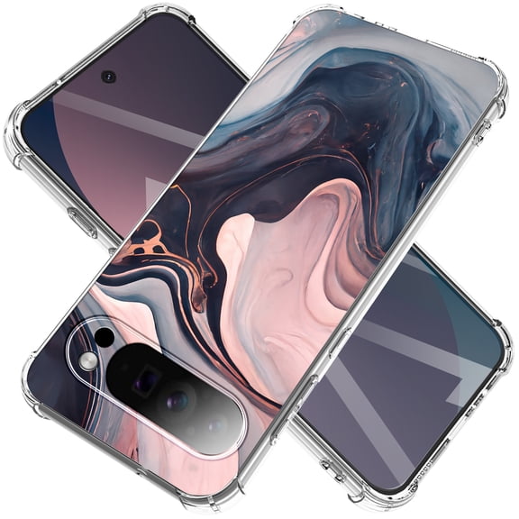 for Google Pixel 10 Pro Case Camera Lens Protector, [Flowers Slim]+[Anti-Drop Shockproof Protective] Soft TPU Women Stylish Pixel 10 Phone Covers 6.3 Inch（Night）
