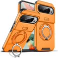 thumbnail image 1 of for Google Pixel 10 Pro XL / 11 Pro XL, Military Grade Shockproof Bumper Rugged Rotating Stand Ring Holder Anti-Scratch Magnetic Cover Compatible with Car Mount Case,Orange, 1 of 10