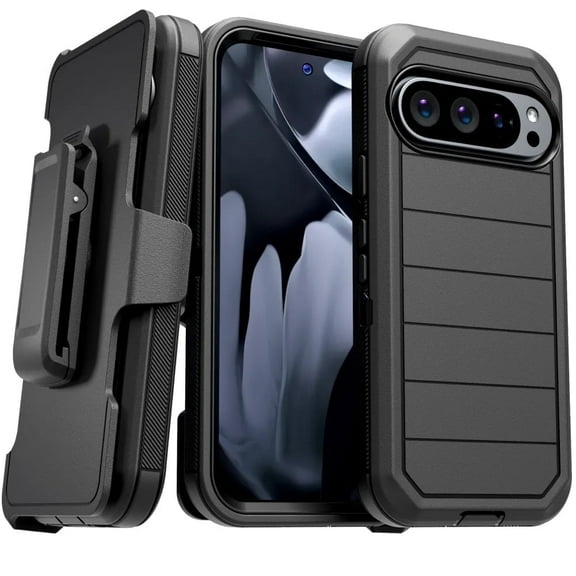 Defender Case for Google Pixel 10 Pro XL with Belt Clip, Kickstand, Dual-Layer, Black