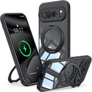 JETeacka for Google Pixel 10 Pro XL Case, 360  Rotatable Stand, Lens Protection Shockproof Magnetic Anti-Yellowing, Black