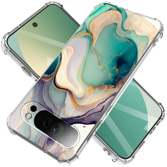 for Google Pixel 10 Pro XL Case Camera Lens Protector, [Flowers Slim] [Anti-Drop Shockproof Protective] Soft TPU Women Stylish Pixel 10 Phone Covers 6.9 Inch（Alpine Lake）