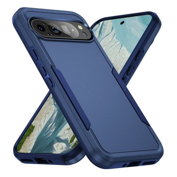 for Google Pixel 10 Pro XL Case, Dual Layers Shell Hard PC + Soft TPU Back Shell Heavy Duty Military Drop Protection Rugged Shockproof Hybrid Case for Google Pixel 10 Pro XL, Blue