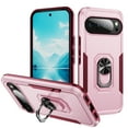 thumbnail image 1 of for Google Pixel 10 Pro XL Case, Slim Fit Military Grade Drop Tested Dual Layer Shockproof Case with 360 Ring Holder Kickstand Protective Rugged Car Magnetic Non-Slip Phone Case,Pink+Rose, 1 of 10