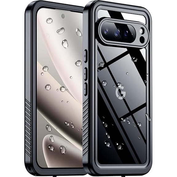 for Google Pixel 10 Pro XL Case Waterproof, [12FT Military-Grade Drop Protection] [IP68 Water Resistance] [Privacy Screen Protector] Full Body Protection Phone Case-Black