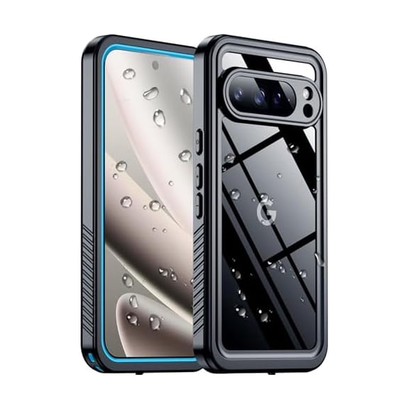 for Google Pixel 10 Pro XL Case Waterproof, [12FT Military-Grade Drop Protection] [IP68 Water Resistance] [Privacy Screen Protector] Full Body Protection Phone Case-Light Blue