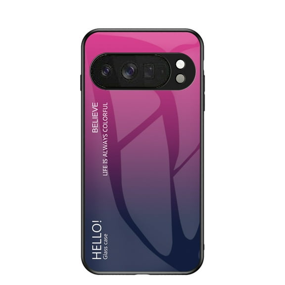 for Google Pixel 10 Pro XL Tempered Glass Case, Micro-Frosted Frame Lightweight Slim Shockproof Anti-Scratch Protective Gradient Phone Cover for Google Pixel 10 Pro XL, Rose