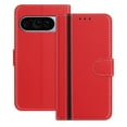 thumbnail image 1 of for Google Pixel 10 Pro XL Wallet Case, Fashion PU Leather +TPU Card Slots Cash Pocket Kickstand Full Body Protection Men and Women Shockproof Protective Phone Cover for Google Pixel 10 Pro XL, Red, 1 of 9