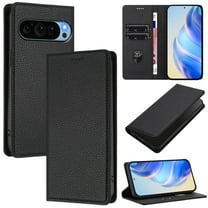 for Google Pixel 10 Pro XL Wallet Case with RFID Blocking Card Slots, Fashion PU Leather Flip Kickstand Magnetic Phone Cover Women Men, Support Wireless Charging, Full Body Protection - Black