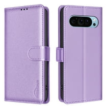 for Google Pixel 10 Pro XL Wallet Case, with [RFID Blocking] Card Slots Strong Magnetic PU Leather Flip Fold Protective Adjustable Kickstand Phone Case for Google Pixel 10 Pro XL - Purple