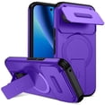 thumbnail image 1 of For Google Pixel 10a 6.3" With Invisible Fold Holder Stand, Magnetic Wireless Charging,Sliding Camera Casing,Shockproof Dropproof Tough Rugged Protective Case Cover,Purple,For Pixel 10a, 1 of 8