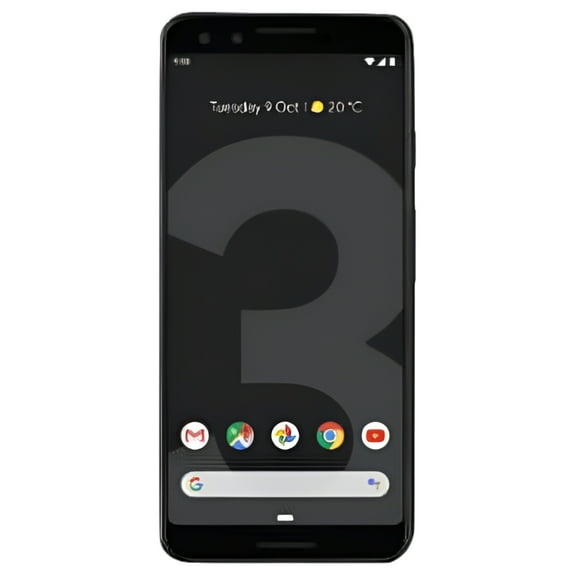 Google Pixel 3 - 4G smartphone - RAM 4 GB / Internal Memory 64 GB - OLED display - 5.5" - 2160 x 1080 pixels - rear camera 12.2 MP - 2x front cameras 8 MP, 8 MP - just black