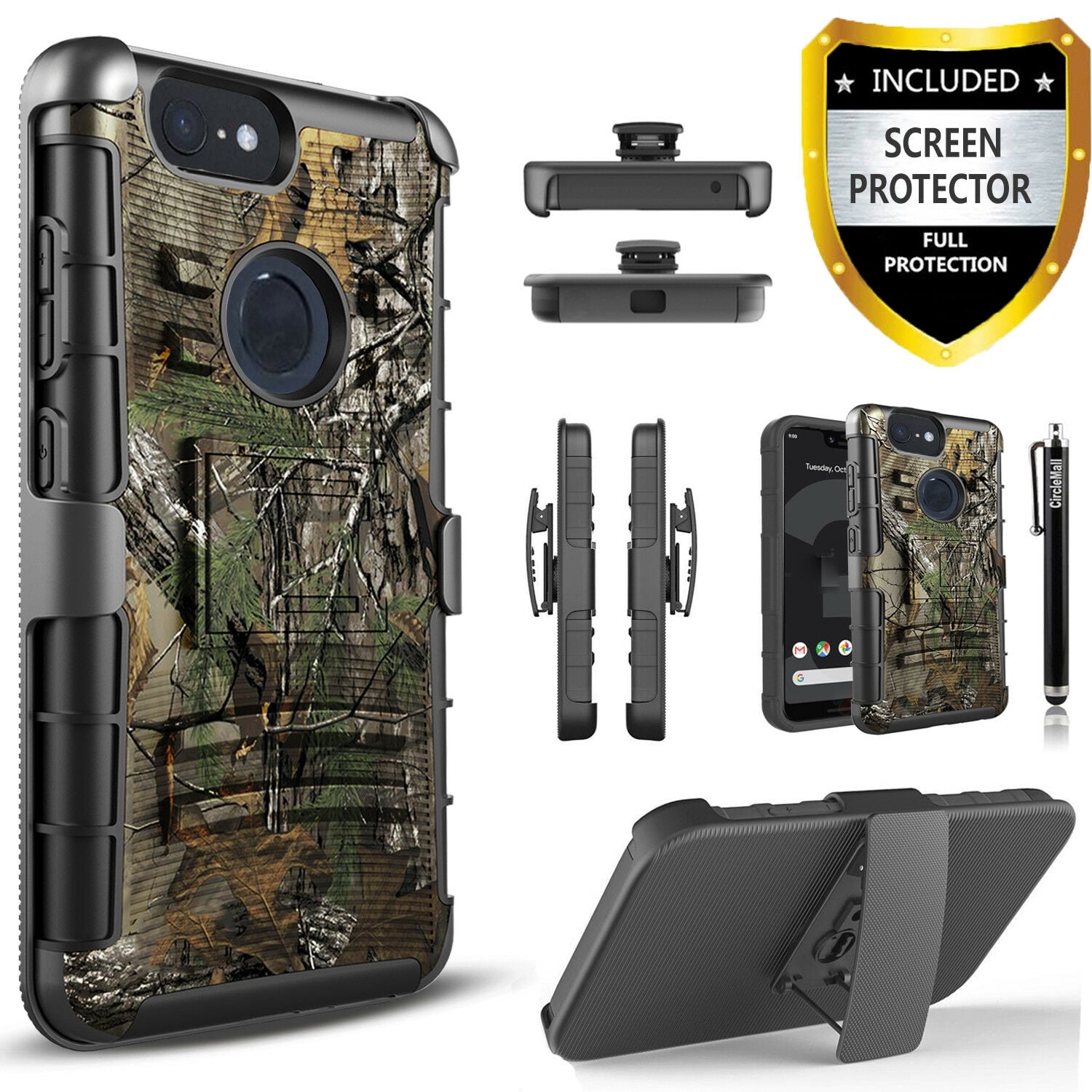 Google Pixel 3A Case, Dual Layers [Combo Holster] And Built-In ...