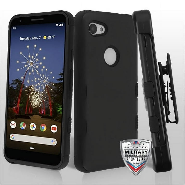 Google Pixel 3A XL Phone Case Hybrid Armor HOLSTER [Three Layers