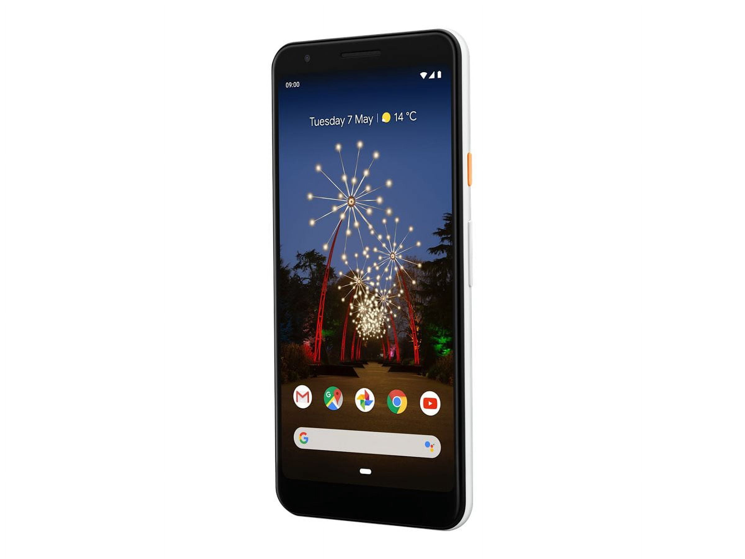 Google Pixel 3A (2019) G020F 64GB (5.6" inch, GSM, 4G/LTE, CDMA) Factory Unlocked Smartphone - International Version (Clearly White)