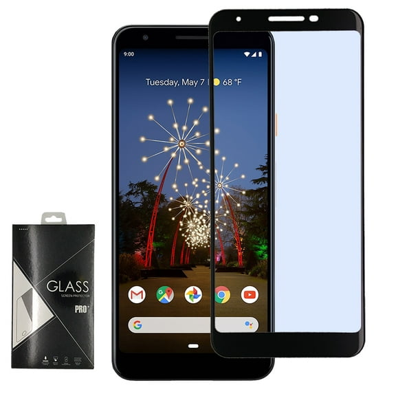 Google Pixel 3a [5.6"] Screen Protector Premium Glass HD Clarity Clear Black Tempered Glass LCD Screen Protector Guard 3D Curved Edge [Bubble-Free][Anti- Fingerprint] for Google Pixel 3A (5.6 inch)