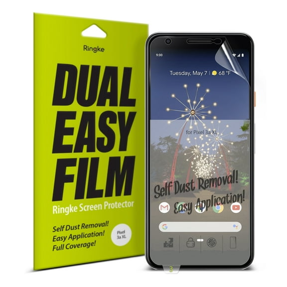 Google Pixel 3a XL Screen Protector, Ringke [Dual Easy Film - 2 Pack] Screen Protector 6.0" (2019)