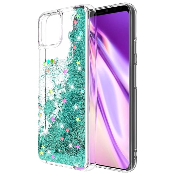 Google Pixel 4 Case, Kaesar Quicksand Flowing Liquid Floating Ultra Thin Shock Absorption Clear TPU Case for Google Pixel 4 (Teal)