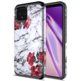 thumbnail image 1 of Google Pixel 4 XL Case, Kaesar Slim Hybrid Dual Layer Shockproof Hard Cover Graphic Fashion Cute Colorful Silicone Skin Cover Armor Case for Google Pixel 4 XL (Rose White Marble), 1 of 5