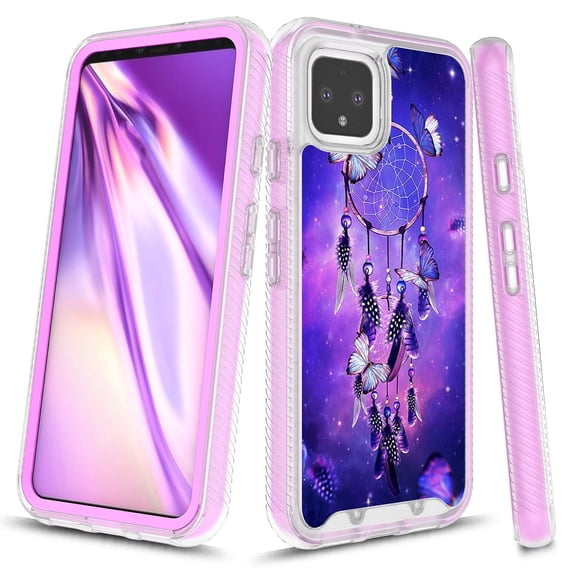 Google Pixel 4 XL Case, Onyxii Graphic Design Shockproof Impact Resistant Protective Full-Body Rugged Clear Hybrid Bumper Case for Google Pixel 4 XL (Dream Catcher)