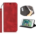 thumbnail image 1 of Google Pixel 4 XL Case with Wrist Strap, Classic PU Leather Wallet Case Slim Flip Folio with Card Holder,Kickstand Feature Magnet Closure Case Cover for Google Pixel 4 XL 6.3",Red, 1 of 13