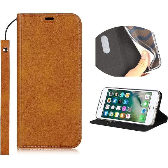 Google Pixel 4 XL Case with Wrist Strap, Classic PU Leather Wallet Case Slim Flip Folio with Card Holder,Kickstand Feature Magnet Closure Case Cover for Google Pixel 4 XL 6.3",Khaki