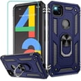 thumbnail image 1 of Google Pixel 4A Case (No fit for Pixel 4A 5G) with HD Screen Protector, Military-Grade Protective Heavy Duty Phone Case with Magnetic Kickstand Ring for Google Pixel 4A Blue, 1 of 15