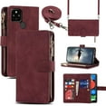 thumbnail image 1 of Google Pixel 4a 5G Phone Case Wallet for Women with Crossbody Strap Lanyard,Google Pixel 4a 5G Wallet Case with Card Holer,Zipper Pocket PU Leather Phone Case for Pixel 4a 5G,6.2" Burgundy, 1 of 15