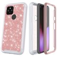 thumbnail image 1 of for Google Pixel 5 Pixel 5G Glitter Case Phone Case Dual Layer Full-Body Rugged Clear Back Case Drop Resistant Shockproof Case with Built In Screen Protector (Rose Gold), 1 of 4