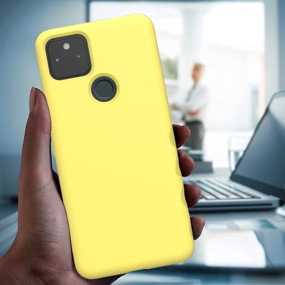 Google Pixel 5A 5G Case, Liquid Silicone Slim Soft TPU Fit Drop Protection Phone Case for Google Pixel 5A (Yellow.)