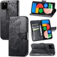 thumbnail image 1 of for Google Pixel 5A 5G Wallet Case, 3D Butterfly Embossing Slim Flip PU Leather Phone Case Magnetic Closure Credit Card Slots Holder Cover for Google Pixel 5A 5G HZD Black, 1 of 16