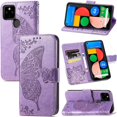 thumbnail image 1 of for Google Pixel 5A 5G Wallet Case, 3D Butterfly Embossing Slim Flip PU Leather Phone Case Magnetic Closure Credit Card Slots Holder Cover for Google Pixel 5A 5G HZD Light Purple, 1 of 16