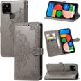 thumbnail image 1 of for Google Pixel 5A 5G Wallet Phone Case,Mandala Embossing PU Leather Phone Case with Credit Card Holder & Hand Strap Kickstand Flip Folio Closure Cover for Google Pixel 5A 5G MTL Gray, 1 of 16
